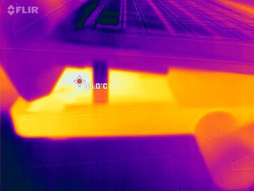 Vergelijking van warmtebeelden: basis en toetsenbord in stresstest