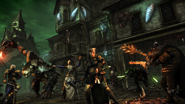 Een afbeelding van een gevecht in Mordheim: Stad der Verdoemden.