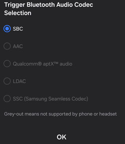 Beschikbare Bluetooth-audiocodecs