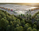 Tesla gigafabriek bij Berlijn - render (Afbeelding bron: Tesla)