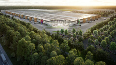 Tesla gigafabriek bij Berlijn - render (Afbeelding bron: Tesla)