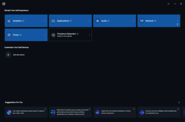 Beginscherm Dell Optimizer