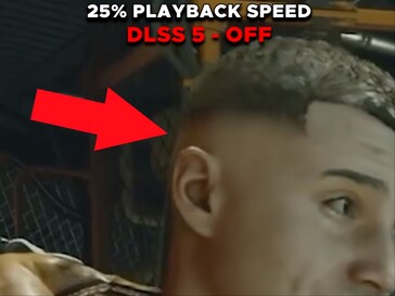 Hetzelfde Starfield-personage met haartextuur in de originele DLSS-footage.