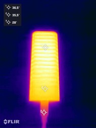 Warmteontwikkeling tijdens de stresstest (bovenkant)