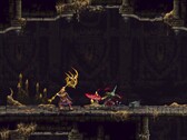 Een afbeelding waarop de Penitent One en een vijand te zien zijn in Blasphemous 2.
