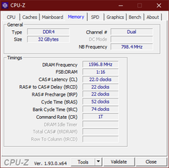 CPU-Z Geheugen