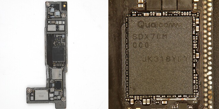 iFixit isoleert het X70-modem van de iPhone 15-serie. (Bron: Shahram Mokhtari via Twitter/X)