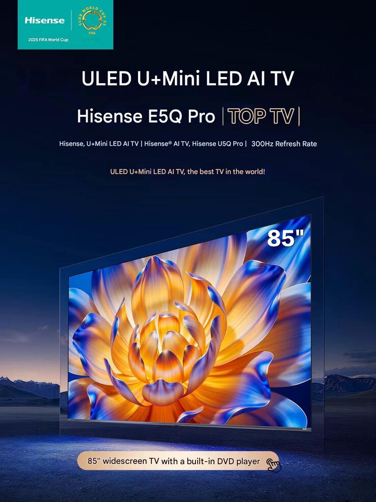 De Hisense Xiaomo E5Q Pro TV (Beeldbron: Hisense)