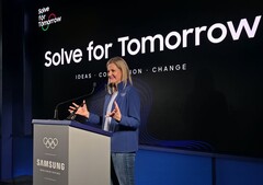 IOC-voorzitster Kirsty Coventry spreekt zich uit tijdens de benoemingsceremonie van Samsung Solve for Tomorrow Global Ambassador