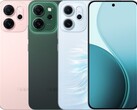 De Oppo Reno14 F wordt geleverd met glanzend roze, lichtgevend groen en opaalgroene kleuropties (Afbeelding bron: Oppo)
