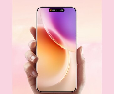 Vooraanzicht van Vivo X300 smartphone met slanke randen en levendig gradiëntdisplay in de hand (Afbeelding bron: Vivo)