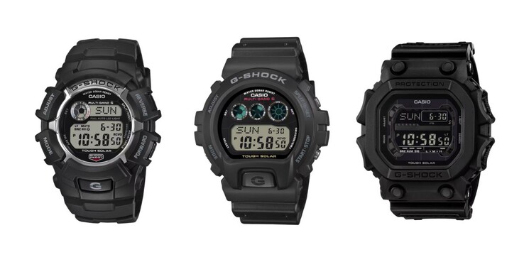 Van links naar rechts: de Casio G-Shock GW2310U-1, GW6900U-1 en GX56UBB-1 horloges