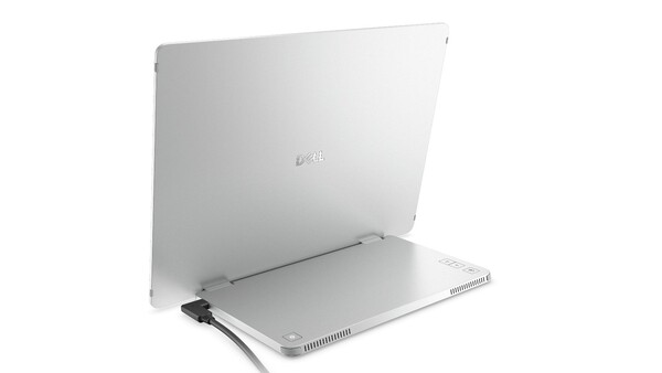 De Dell Pro 14 Plus draagbare monitor heeft zijn knoppen en poorten op de steun. (Afbeeldingsbron: Dell)