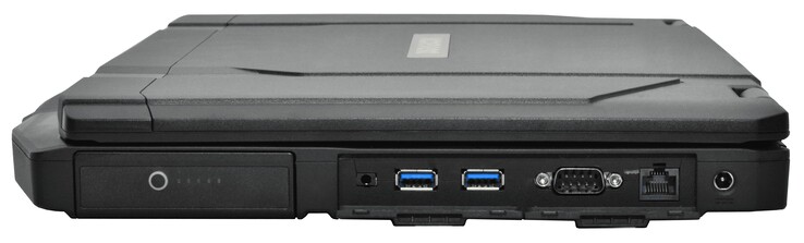 Batterij, 3,5 mm koptelefoon, 2 x USB-A 3.1 Gen 2, RS-232, RJ45 LAN