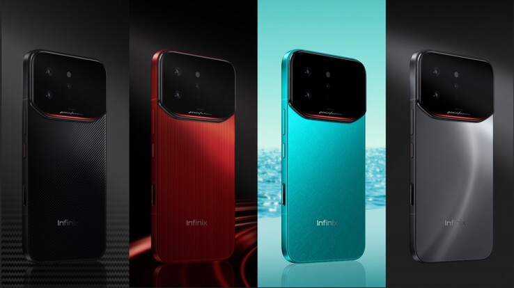 De Infinix Note 60 Ultra is verkrijgbaar in de kleuren Torino Black, Monza Red, Amalfi Blue en Roma Silver