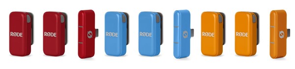 De Røde Wireless Micro in rood, blauw en oranje. (Afbeeldingsbron: Røde)