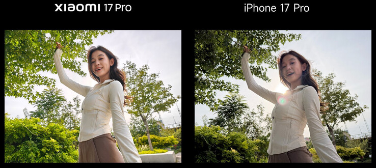 Eerste cameravergelijking van Xiaomi 17 Pro en iPhone 17 Pro (Foto bron: Lu Weibing)