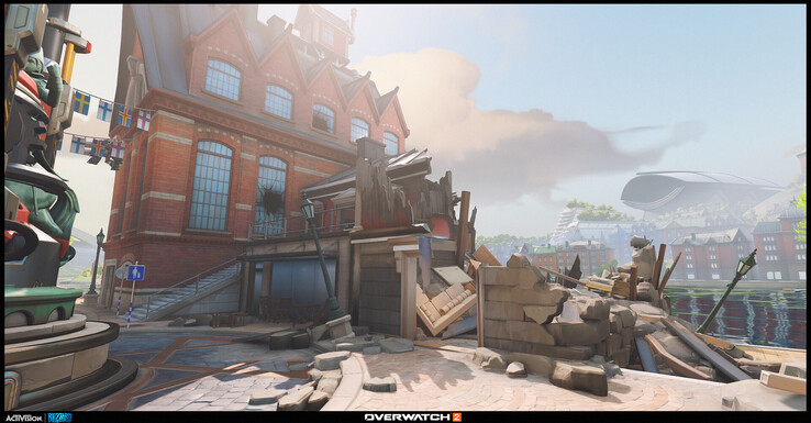Met puin bezaaide straten en gedeeltelijk verwoeste interieurs in Overwatch 2 benadrukken de verhalen over de omgeving achter de door conflicten verscheurde verhaalmissie-ruimtes van het spel.