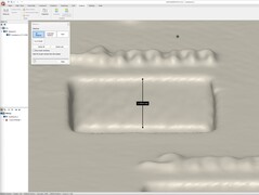 Meting van de 4 mm diepte op de Scanbench in QuickSurface