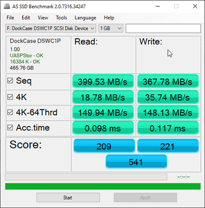 AS SSD op mijn PC, hoewel dit waarschijnlijk een fout is die wordt veroorzaakt door mijn PC-hardware.