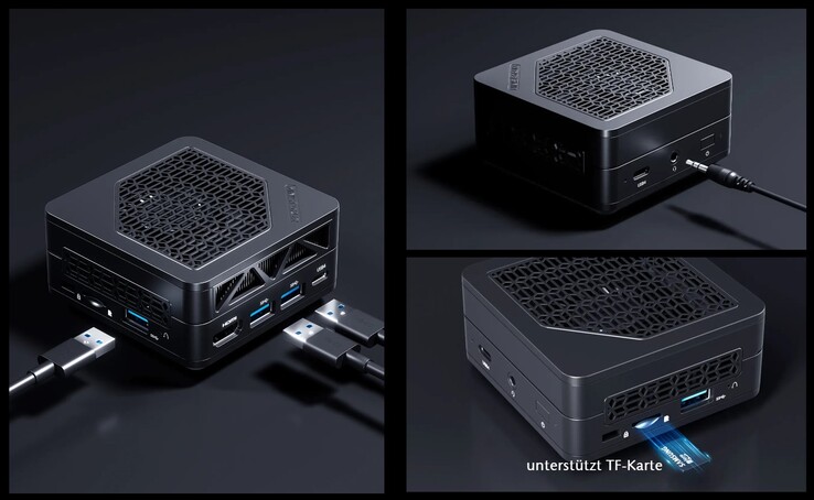 De externe poorten van de Minisforum Mercury Series EM680 (bron: Minisforum)