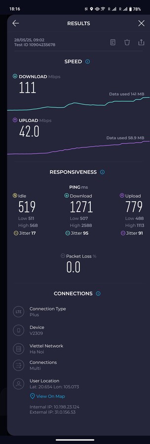 Respectabele 4G-ontvangst in het landelijke Mai Chau, Vietnam.