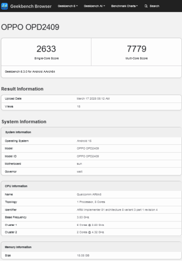 ...terwijl de "Oppo Pad 4 Pro" naar Geekbench sluipt. (Bron: 3C via MySmartPrice, Geekbench)