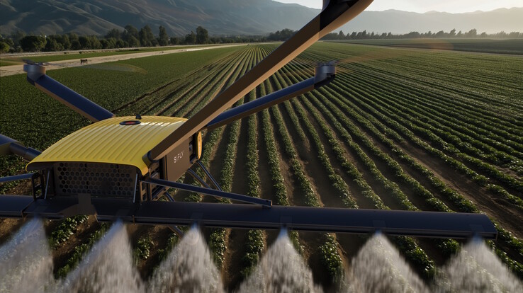 De drone zou geschikt kunnen zijn voor het sproeien van pesticiden (Afbeelding bron: SiFly)