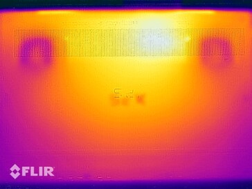 Oppervlaktetemperaturen van de stresstest (onder)