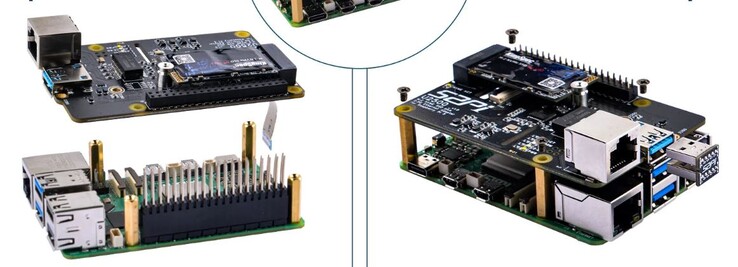 De SSD is aangesloten via PCIe, de netwerkmodule via USB.