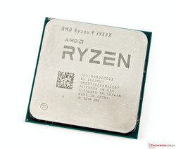 De AMD Ryzen 9 3900X desktop CPU. Testmodel geleverd door AMD Germany.