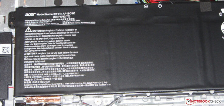 De batterijcapaciteit bedraagt 50,3 Wh.