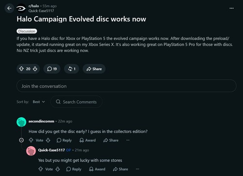 Reddit-reacties op de speelbare schijven van Halo: Campaign Evolved