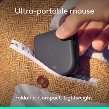 De Logitech-muis kan volledig plat worden opgevouwen.