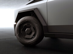 De nieuwe RWD Cybertruck Long Range wieldoppen. (Afbeeldingsbron: Tesla)