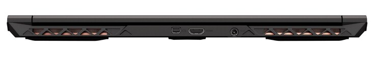 Achterkant: Mini-DisplayPort 1.4, HDMI 2.0, stroomaansluiting