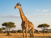 Een AI-gegenereerde afbeelding van een giraffe
