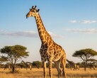 Een AI-gegenereerde afbeelding van een giraffe