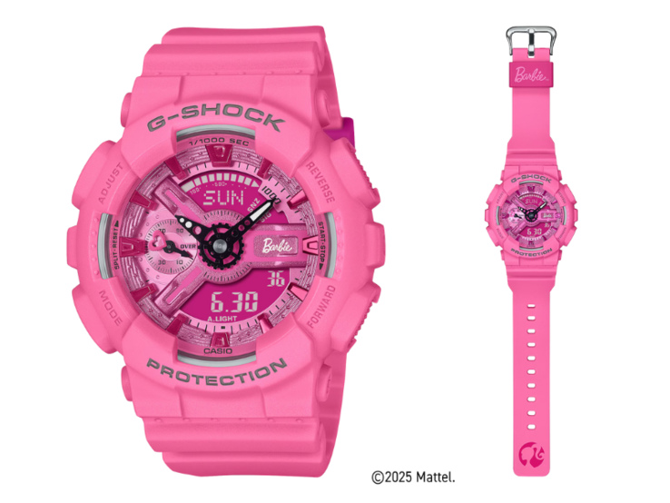 Het Casio G-Shock GMA-S110BE-4A Barbiehorloge. (Afbeeldingsbron: Casio)