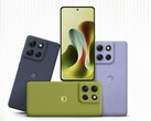 De Moto G86 Power smartphone is verkrijgbaar in de kleurstellingen Pantone Spellbound, Pantone Golden Cypress en Pantone Cosmic Sky (Afbeelding bron: Motorola)