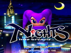 Het splash-scherm voor SEGA&#039;s Nights Into Dreams (bron: Sega Retro)