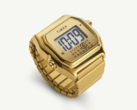 Het MM6 Maison Margiela x Timex T80 gouden ringhorloge, afgebeeld. (Afbeelding bron: Timex)