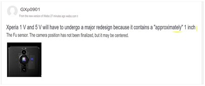 Xperia 1 V en 5 V camera geruchten. (Beeldbron: SumahoDigest - machine vertaald)