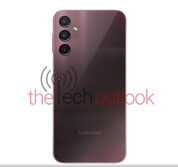 Galaxy A24 - donkerrood. (Beeldbron: Thetechoutlook)