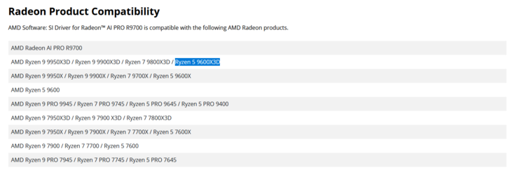 AMD Ryzen 5 9600X3D online vermeld (bron: AMD)