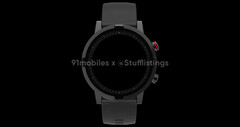 Een OnePlus Nord Watch render. (Bron: 91Mobiles x Stufflistings)