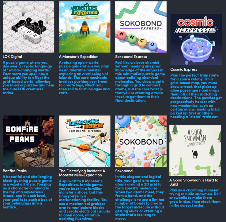 Alle spellen in de Draknek and Friends-collectie (Afbeelding bron: Humble Bundle)