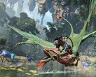 Na'vi vliegen op de Ikran.
