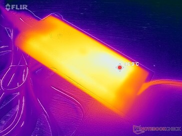 AC-adapter bereikt meer dan 47 C bij zware belastingen