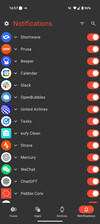 Een screenshot van de Notifications hub in de nieuwe Pebble app. (Afbeeldingsbron: Eric Migicovsky via X.com)